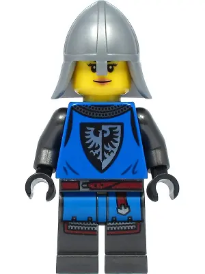 CAS555:  Black Falcon - Female, Pearl Dark Gray Detailed Legs, Flat Silver Neck Protector