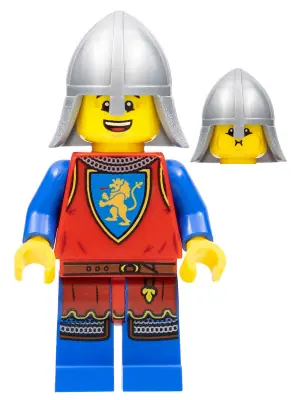 CAS563:  Lion Knight - Male, Flat Silver Neck Protector
