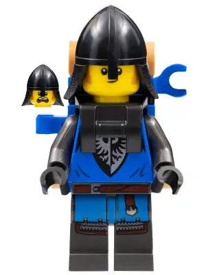 CAS574:  Black Falcon - Male, Pearl Dark Gray Detailed Legs, Black Neck Protector, Backpack