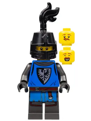CAS576:  Black Falcon - Male, Pearl Dark Gray Detailed Legs, Black Helmet with Eye Slit, Black Plume