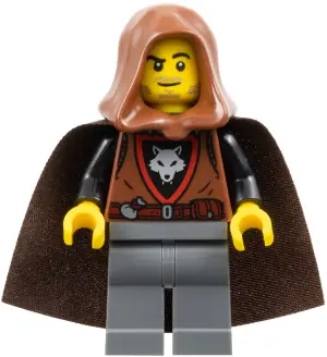 CAS585:  Wolfpack - Dark Bluish Gray Legs, Dark Brown Cape, Reddish Brown Hood (Crook)