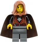 Minifigurka: CAS585:  Wolfpack - Dark Bluish Gray Legs, Dark Brown Cape, Reddish Brown Hood (Crook)