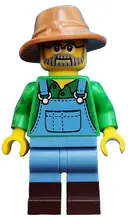 Minifigurka: COL228:  Farmer, Series 15 (Minifigure Only without Stand and Accessories)