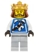 Minifigurka: COL261:  Warrior - King with Fleur-de-lis Vest, Crown, Dark Brown Beard