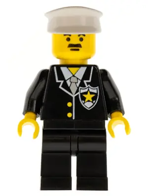 COP002:  Police - Suit with Sheriff Star, Black Legs, White Hat