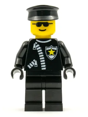 COP025:  Police - Zipper with Sheriff Star, Black Hat