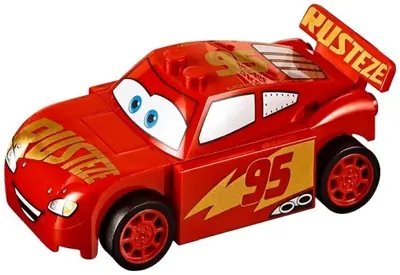 CRS011:  Lightning McQueen - Red, 'RUSTEZE' in Heavy Script