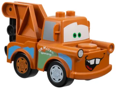CRS026:  Duplo Tow Mater - Dark Orange Hook Base, Dark Orange and Light Bluish Gray Wheels