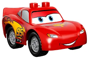 CRS047:  Duplo Lightning McQueen - Piston Cup Hood, Silver Wheels