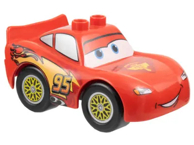 CRS051:  Duplo Lightning McQueen - Piston Cup Hood, Yellow Wheels