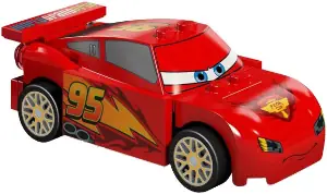 CRS096:  Lightning McQueen - Piston Cup Hood, White and Gold Wheels, Red 2 x 8 Plate, 3 Yellow 1 x 2 Plates