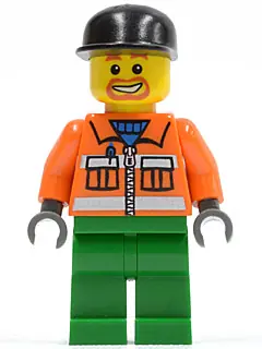 CTY0046:  Sanitary Engineer 1 - Green Legs, Beard Around Mouth