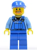 Minifigurka: CTY0048:  Overalls with Tools in Pocket Blue, Blue Cap, Beard Around Mouth