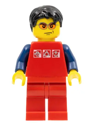 CTY0108:  Red Shirt with 3 Silver Logos, Dark Blue Arms, Red Legs