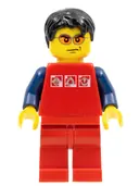 Minifigurka: CTY0108:  Red Shirt with 3 Silver Logos, Dark Blue Arms, Red Legs