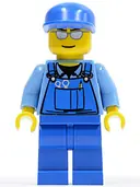 Minifigurka: CTY0114:  Overalls with Tools in Pocket Blue, Blue Cap, Silver Sunglasses