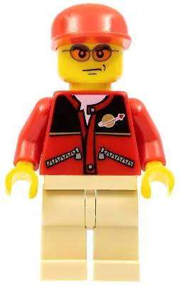 CTY0129:  Red Jacket with Zipper Pockets and Classic Space Logo, Tan Legs, Red Cap
