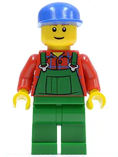 CTY0136:  Overalls Farmer Green, Blue Cap