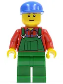 Minifigurka: CTY0136:  Overalls Farmer Green, Blue Cap