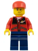 Minifigurka: CTY0142:  Red Jacket with Zipper Pockets and Classic Space Logo, Dark Blue Legs, Red Cap