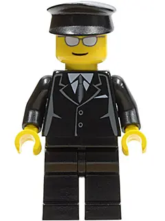 CTY0172:  Suit Black, Black Hat, Silver Sunglasses - Airport Limo Driver