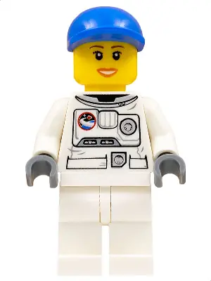 CTY0225:  Spacesuit, White Legs, Blue Short Bill Cap, Eyelashes
