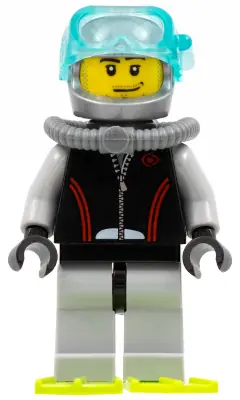 CTY0235:  Diver, Flippers, Stubble Beard and Moustache and Sideburns, Scuba Tank