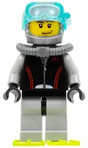 Minifigurka: CTY0235:  Diver, Flippers, Stubble Beard and Moustache and Sideburns, Scuba Tank