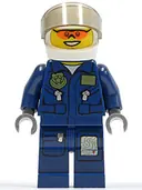 Minifigurka: CTY0267:  Forest Police - Helicopter Pilot, Dark Blue Flight Suit with Badge, Helmet