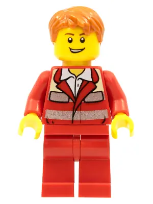 CTY0272:  Paramedic - Red Uniform, Male, Tousled Hair