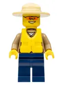 Minifigurka: CTY0284:  Forest Police - Dark Tan Shirt with Pockets, Radio and Gold Badge, Dark Blue Legs, Campaign Hat, Orange Sunglasses, Life Jacket Center Buckle