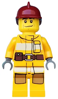 CTY0286:  Fire - Bright Light Orange Fire Suit with Utility Belt, Dark Red Fire Helmet
