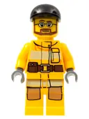 Minifigurka: CTY0300:  Fire - Bright Light Orange Fire Suit with Utility Belt, Black Short Bill Cap, Beard and Glasses