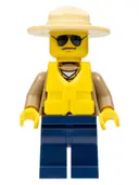 Minifigurka: CTY0306:  Forest Police - Dark Tan Shirt with Pockets, Dark Blue Legs, Campaign Hat, Black and Silver Sunglasses, Life Jacket Center Buckle