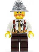 Minifigurka: CTY0322:  Miner - Shirt with Tie and Suspenders, Mining Helmet, Beard