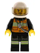 Minifigurka: CTY0344:  Fire - Reflective Stripe Vest with Pockets and Shoulder Strap, White Helmet