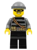 Minifigurka: CTY0358:  Police - City Burglar, Dark Bluish Gray Knit Cap, Mask