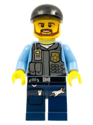 CTY0360:  Police - LEGO City Undercover Elite Police Officer 1 - Brown Beard