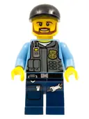 Minifigurka: CTY0360:  Police - LEGO City Undercover Elite Police Officer 1 - Brown Beard