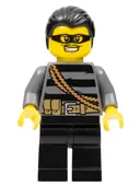 Minifigurka: CTY0363:  Police - City Burglar, Black Hair, Mask