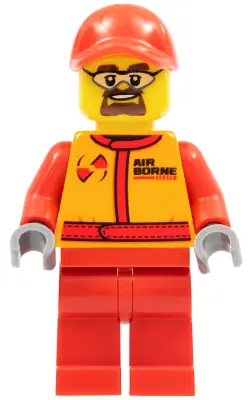 CTY0387:  Monster Truck Mechanic, Racing Suit with Airborne Spoilers Logo, Red Cap with Hole, Safety Goggles