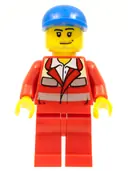Minifigurka: CTY0394:  Paramedic - Red Uniform, Male, Blue Short Bill Cap