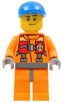 Minifigurka: CTY0409:  Coast Guard City - Rescuer, Orange Jacket