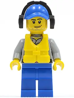 CTY0418:  Coast Guard City - Crew Member Male, Blue Cap with Hole, Headphones
