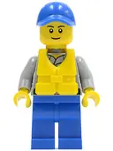 Minifigurka: CTY0424:  Coast Guard City - Crew Member, Blue Cap with Hole