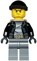 Minifigurka: CTY0452:  Police - City Bandit Male with Black Stubble and Backpack