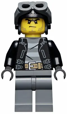 CTY0456:  Police - City Bandit Male with Black Stubble and Aviator Cap