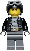 Minifigurka: CTY0456:  Police - City Bandit Male with Black Stubble and Aviator Cap