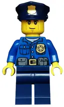 Minifigurka: CTY0458:  Police - City Officer, Gold Badge, Police Hat, Cheek Lines