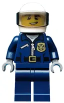 Minifigurka: CTY0484:  Police - City Motorcycle Officer, Lopsided Grin